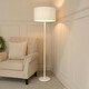 image 1 of ValueLights Charlie White Floor Lamp with Grey Shade 