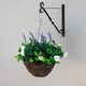 image 1 of Artificial Wildflower Hanging Floral Arrangement in Wicker Basket 32cm | Brown | Brown | 1