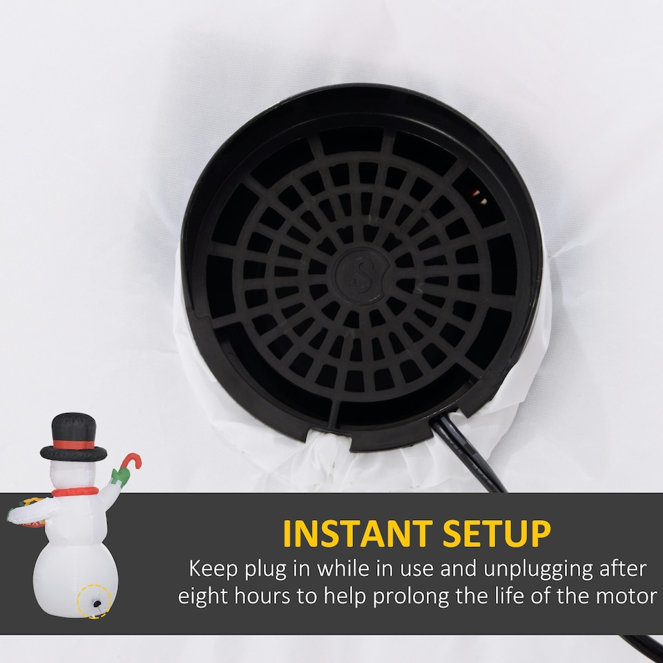 image 1 of Outsunny 6FT Inflatable Snowman with Candy Cane and Gift Box for Party