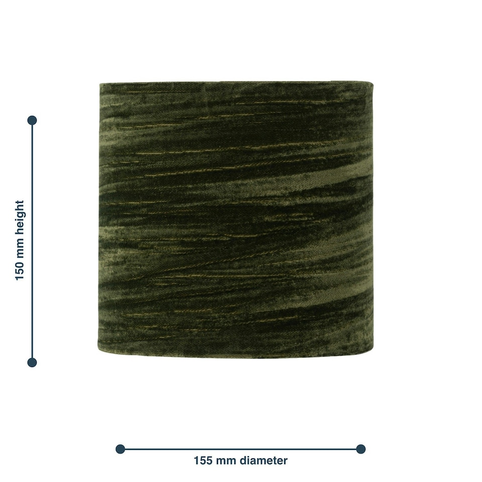 image 1 of First Choice Lighting Green Crushed Velvet 15.5cm Table Lamp Shade Green