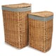 image 3 of Set of 2 Light Steamed Wicker Corner Linen Basket with Grey Sage Lining Grey | Grey
