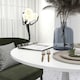 image 5 of HOMCOM Round Dining Table with Steel Base for Living Room, Dining Room