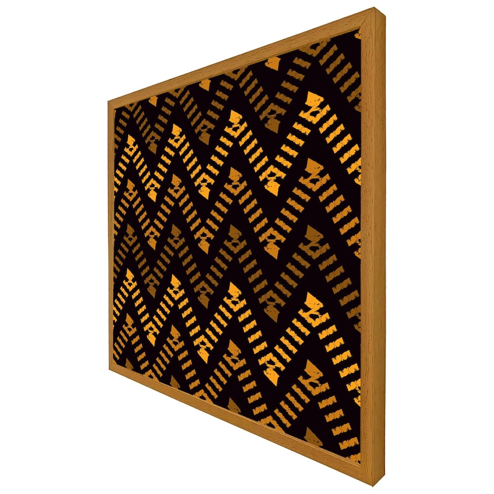 image 1 of Freehand horizontal zigzag chevron stripes boho chic (Picutre Frame) Brown | M