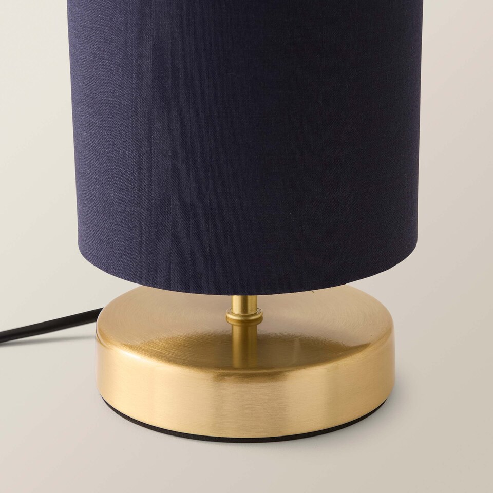 image 1 of ValueLights Francis Gold Touch Table Lamps Navy Shade | Gold