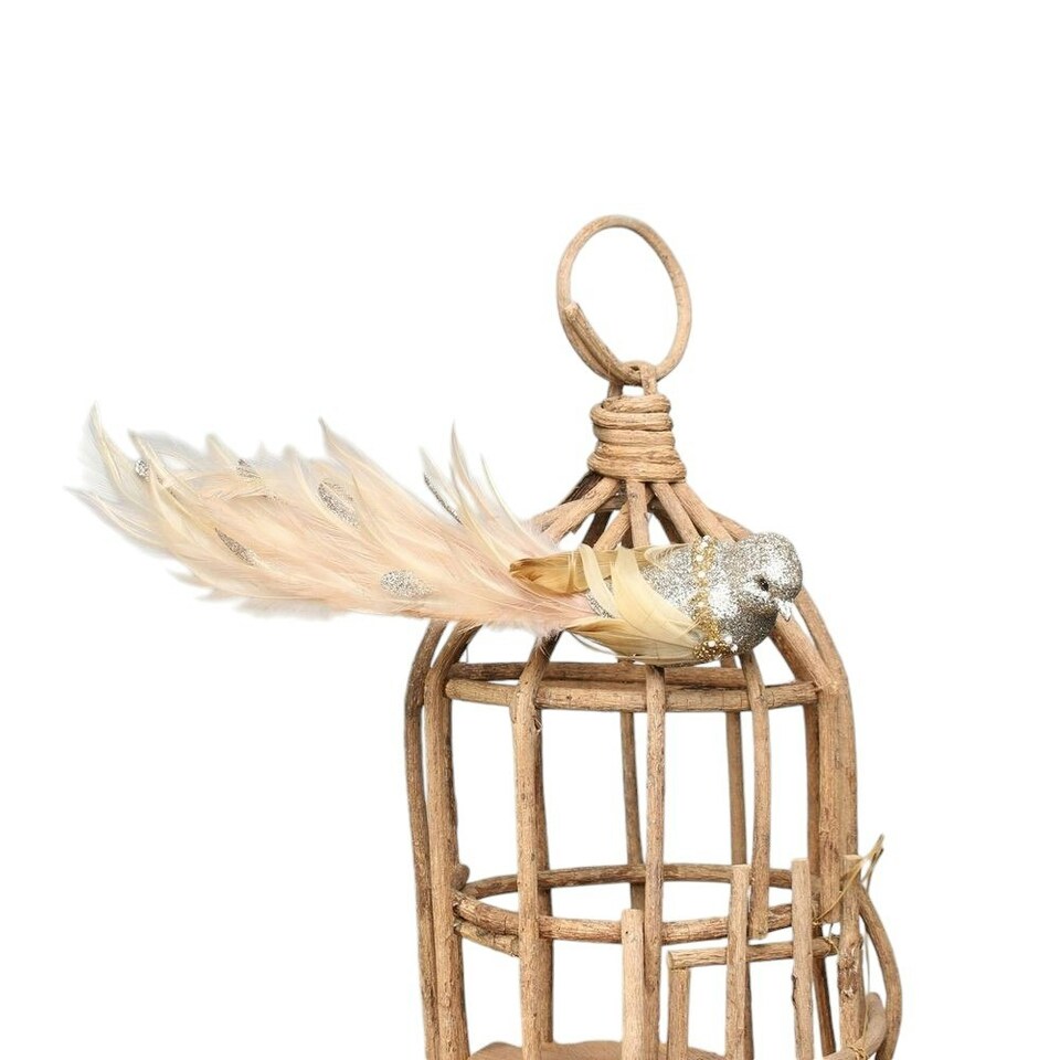 image 1 of Decorative Gold Lyre Bird With Clip - 30cm