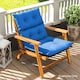 image 2 of Outsunny Adirondack Chair Cushion Rocking Chair Cushion w/ Ties, Blue 
