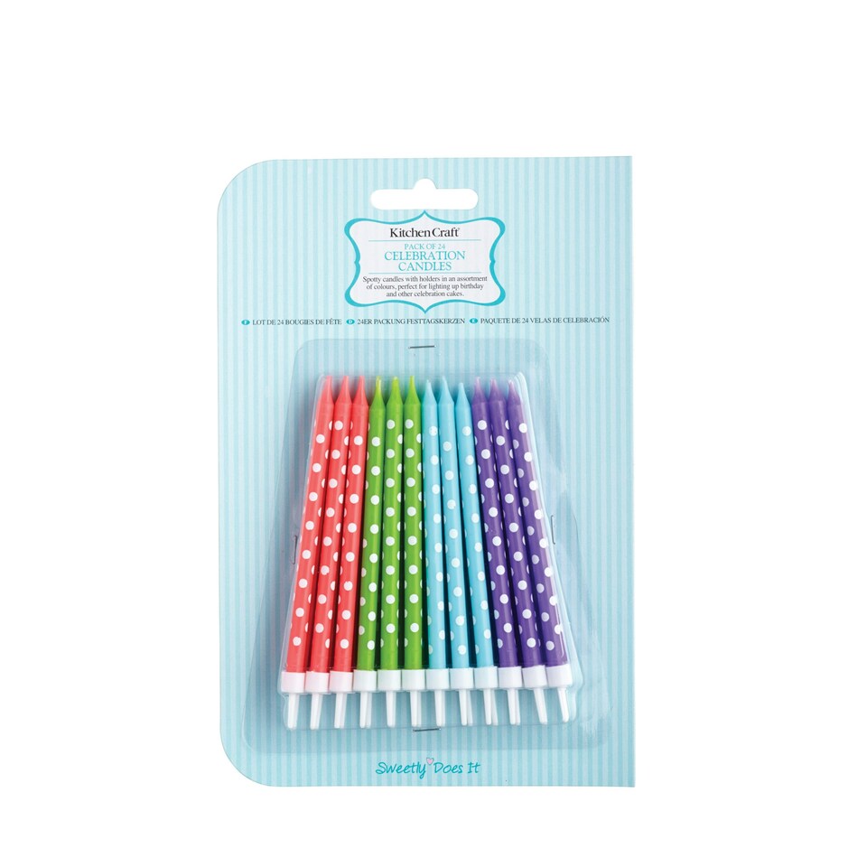 image 1 of KitchenCraft Celebration Candles Multicolour 24 Pack Multi