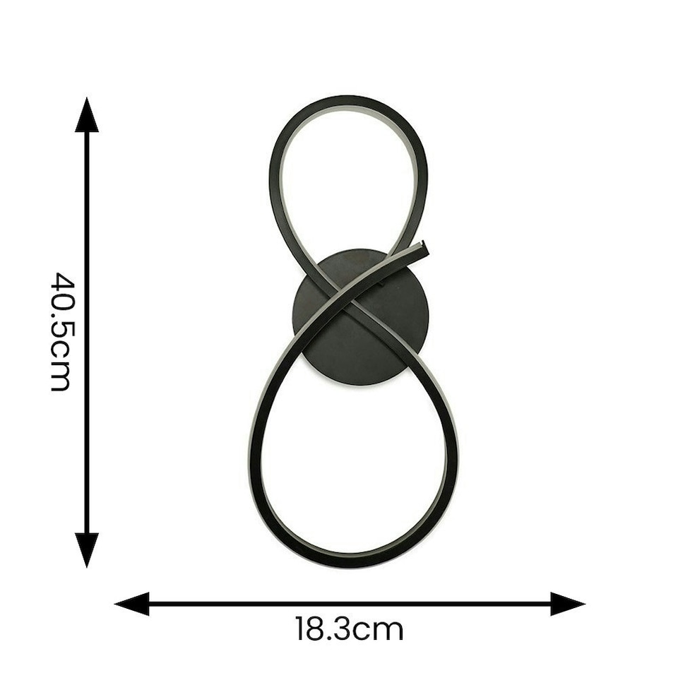 image 1 of ValueLights Infinity Black Swirl Integrated LED Wall Light