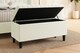 image 2 of 180cm Lined Upholstered Ottoman Storage box - Cream Plush Velvet Blanket Storage Box with Wooden Legs