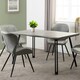 image 7 of Quebec Wave Edge Medium Dining Table Set with 4 Chairs Black | Concrete Effect/Grey