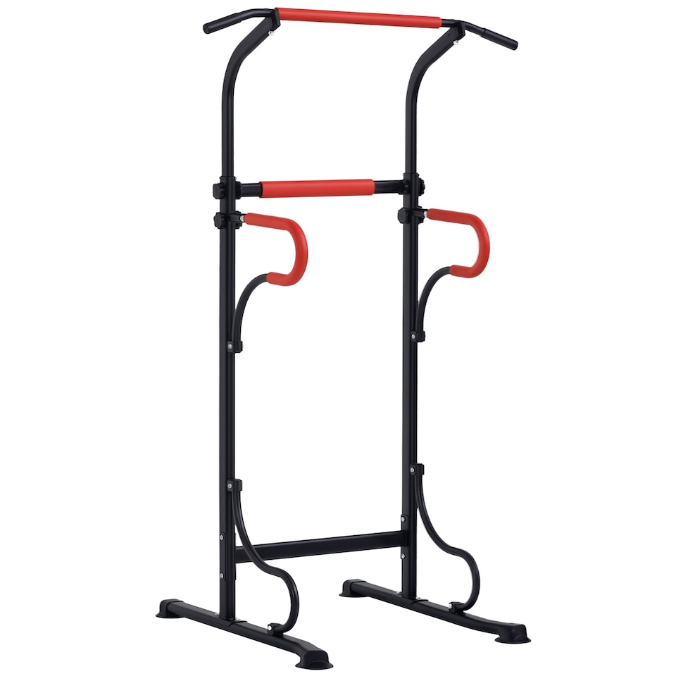 image 1 of HOMCOM Steel Multi-Use Exercise Power Tower Station Adjustable Height w/ Grips