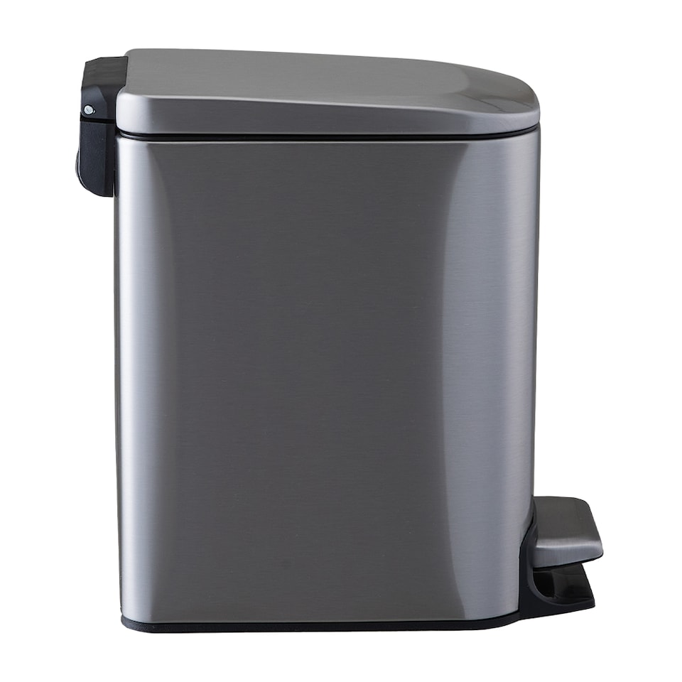 image 1 of Living and Home 6L Smudge-Resistant Rubbish Bin With Foot Pedal | Silver