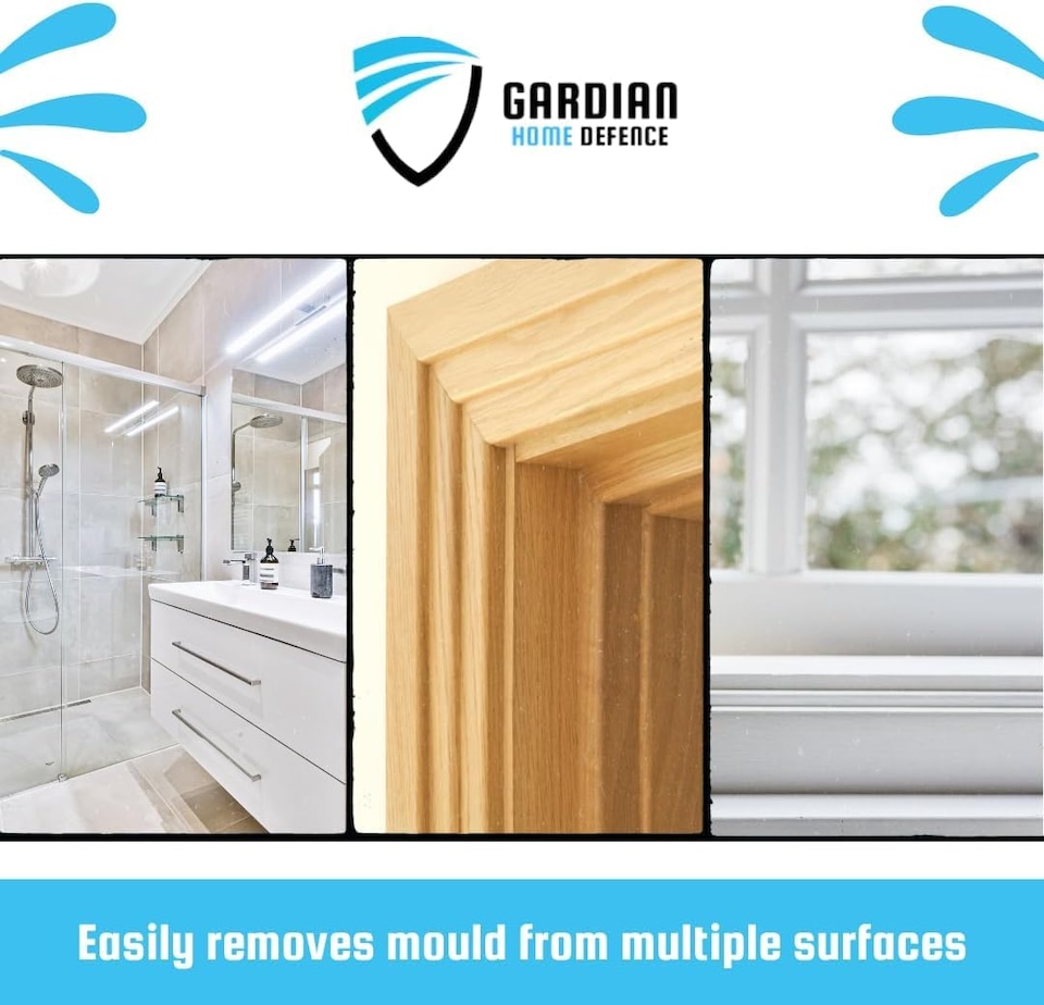 image 1 of Gardian Mould Remover Spray - 1 Litre - Powerful Anti Mould Spray to Remove Mould and Mildew Stains From Walls, Tiles, and Other Various Surfaces - Fast-Acting, Easy to Use Black Mould Remover