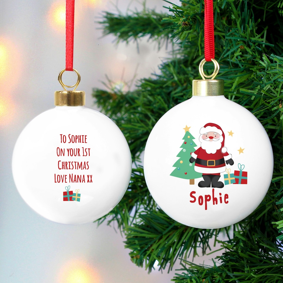 image 1 of Personalised Santa Bauble