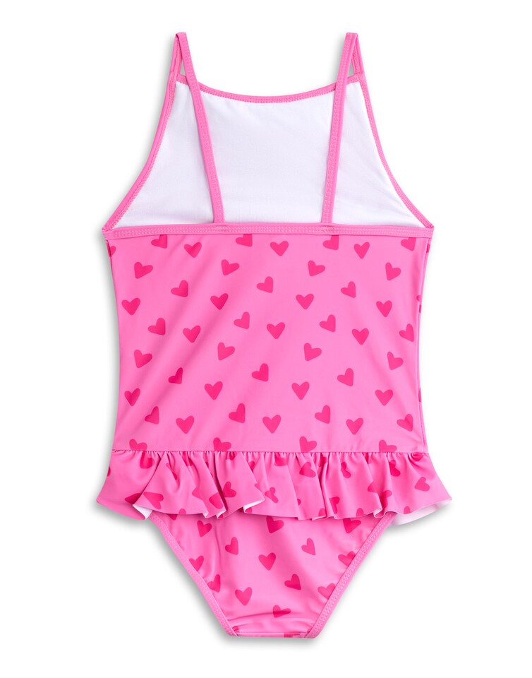 image 1 of Peppa Pig Girls Swimsuit & Hooded Towel Poncho | Kids Pink Swimming Costume and Towelling Robe | Gift For Children 4-5 Years