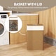 image 5 of HOMCOM Bamboo Laundry Basket with Lid, 72L Laundry Hamper with Rope Handles, Washing Basket with Removable Washable Liner Bag for Bathroom, Bedroom, Brown | Brown