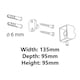 image 4 of Double Tempered Glass Toothmug Toothbrush Cup Bathroom Black Powder Coated Zamak