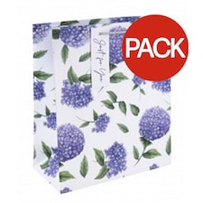 Eurowrap Script Wedding Gift Bag (Pack of 6) - White/Purple/Green - L