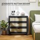 image 3 of HOMCOM 3 Drawer Cabinet Storage Cupboard Sideboard Organiser, Black Black | Nature Wood Finish