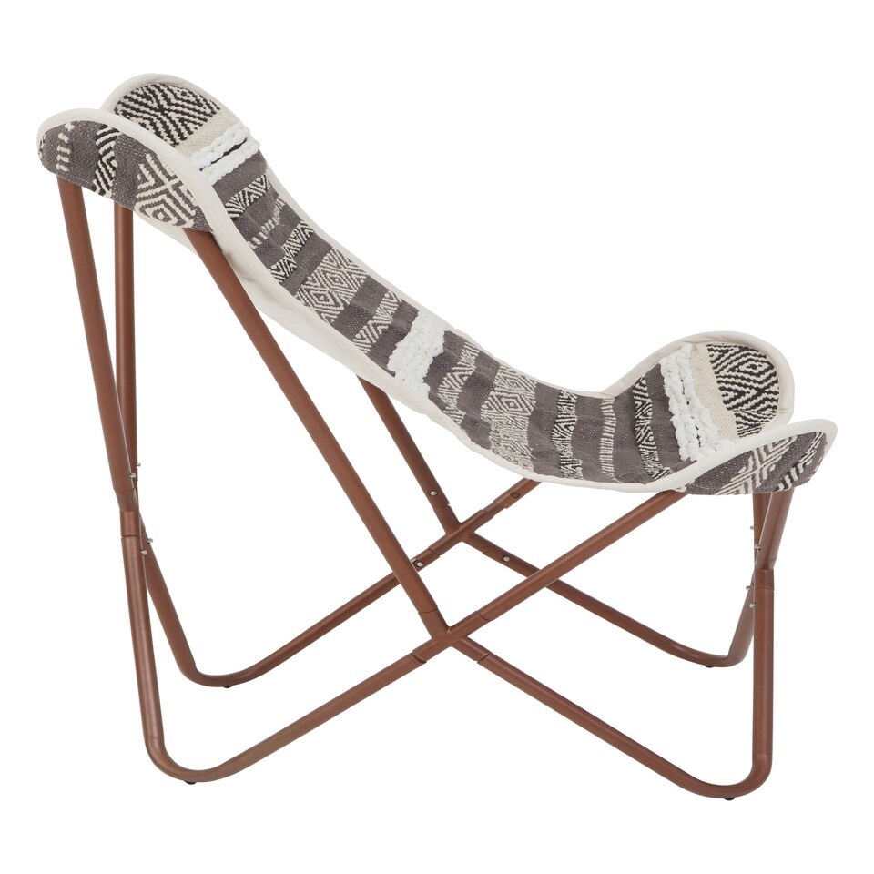 image 1 of Cefena Grey And White Butterfly Chair Multi