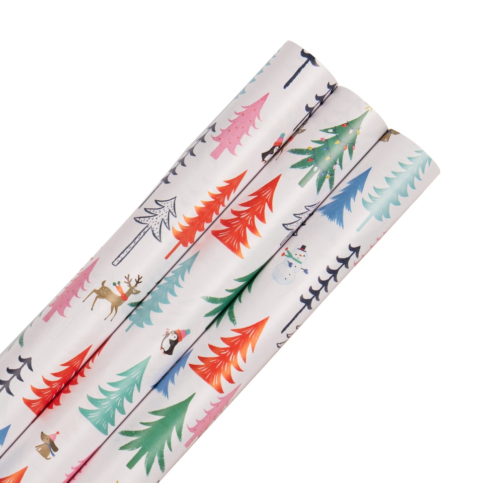 image 1 of Hallmark 9M Christmas Wrapping Paper Pack - 3 X 3M Rolls in 1 Contemporary Festive Design