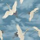 image 1 of Catherine Lansfield Flying Cranes Wallpaper - Blue - 10m x 53cm Blue