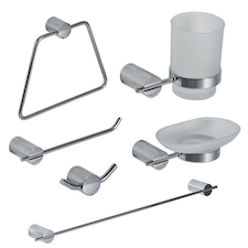Showerdrape Vitality Chrome Stainless Steel Wall Mounted 6 Piece Bathroom Accessory Set