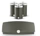 image 1 of Swan Townhouse Graphite Bread Bin & 3 Canisters Kitchen Storage Set in Grey