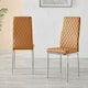 image 2 of Furniturebox 6x Milan Mustard Yellow Chrome Hatched Faux Leather Dining Chairs