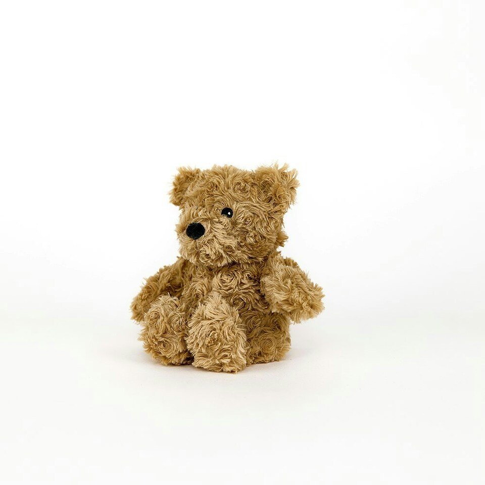 image 1 of Warmies Brown Curly Bear Plush Mini Size, Fully Microwavable and Weighted Cuddly Toy for Anxiety, Chill in The Freezer or Heat in Microwave, Soft Toy Heat Pad