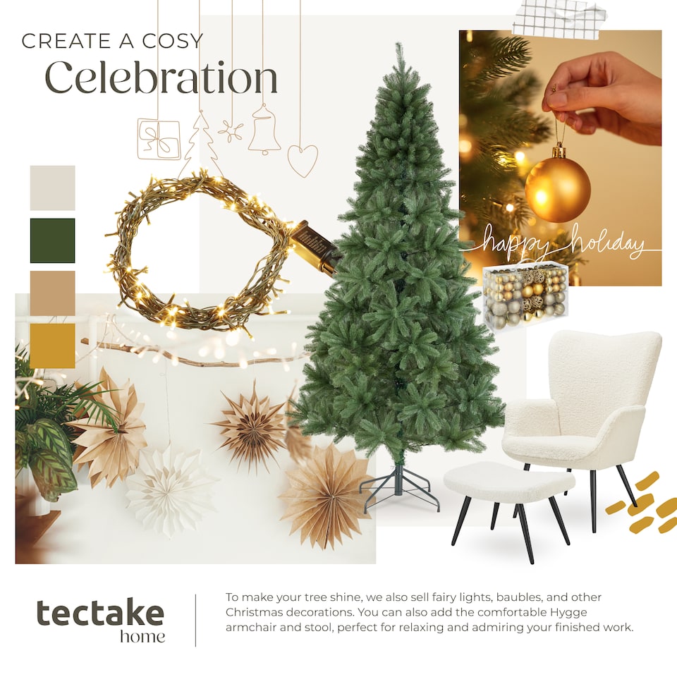 image 1 of Christmas Tree Prancer - artificial in green, injection moulded needles | Green | green | 7.5ft | 1