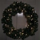 image 2 of 60cm Pre Lit Plain Green Christmas Wreath with Warm White LEDs and 160 Tips