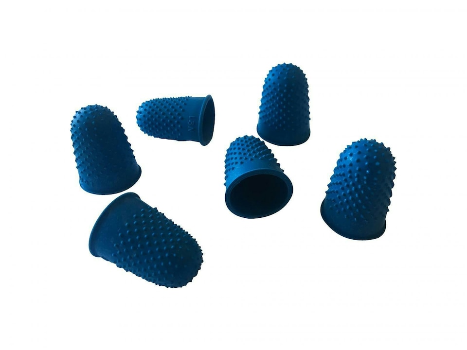 image 1 of Pack of 72 Blue No.1 Rubber Thimblettes - Medium Thimble Finger Cones