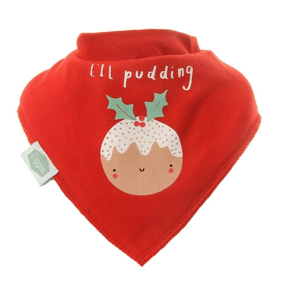 Ziggle Dribble Bib L'il Pudding Christmas Red | Red | One Size | 1