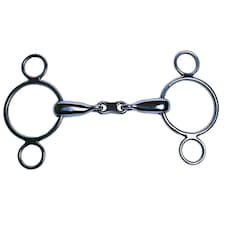 Korsteel Stainless Steel French Link 2 Ring Dutch Gag Horse Bit - Silver - 5in