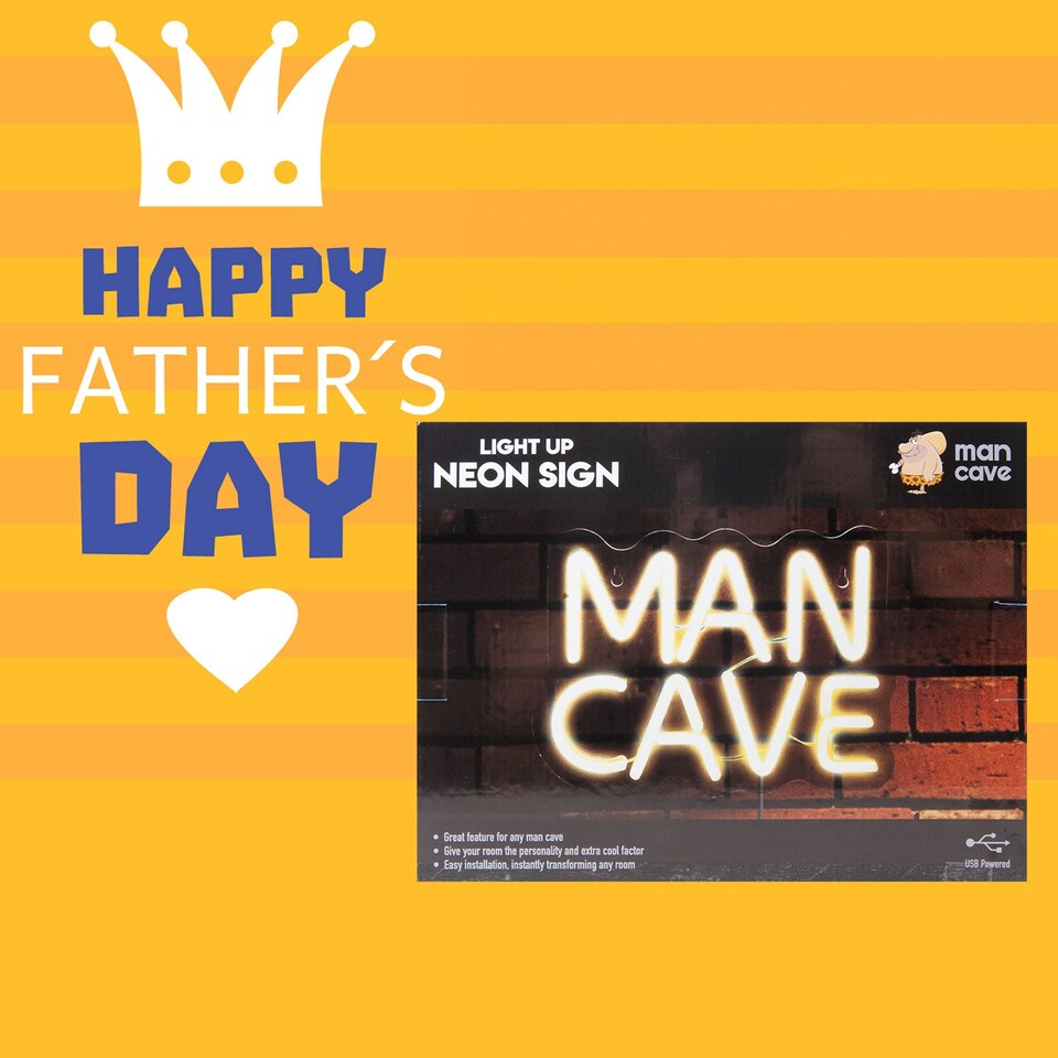 image 1 of Man Cave Neon Sign, USB Powered, Best Dad Ever Gift