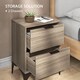 image 4 of HOMCOM Bedside Tables Set of 2, Modern Nightstand with 2 Drawers, Small Sofa End Tables with Storage and Steel Legs for Bedroom, Living Room, Grey