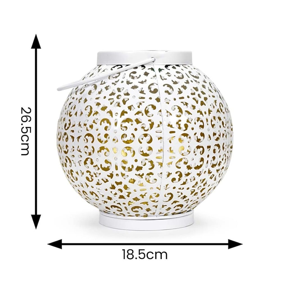 image 1 of ValueLights Solar White Outdoor Lantern | White