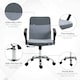 image 6 of Vinsetto Office Chair Linen Swivel Desk Chair Home Study Rocker w/ Wheel, Grey