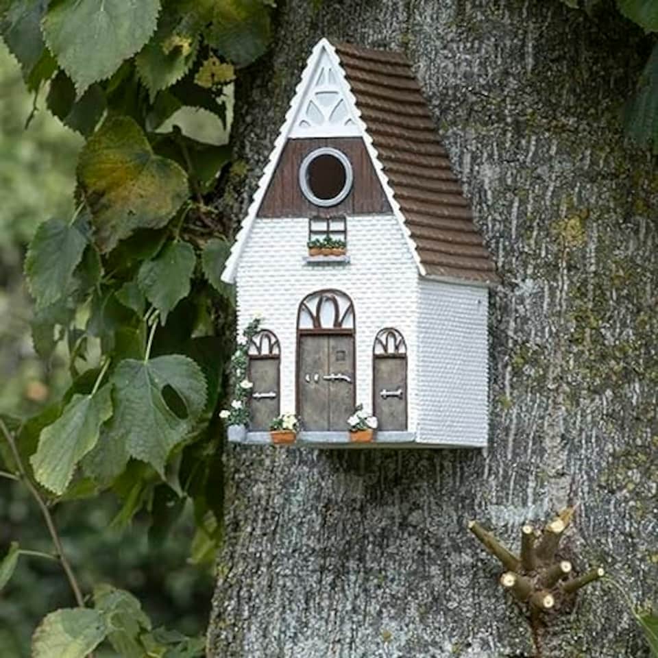 image 1 of Farmhouse Style Wooden Bird House Multi