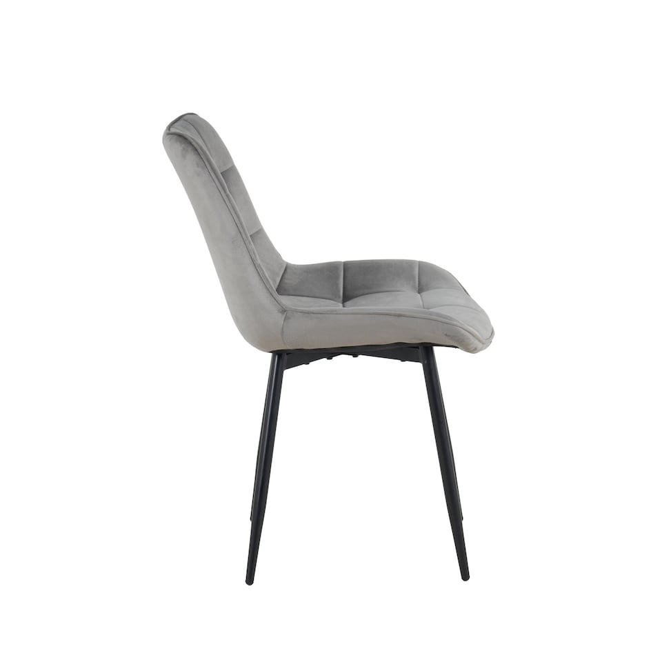 image 1 of New York Dining Table with 4 Erica Velvet Chairs - Grey | Grey