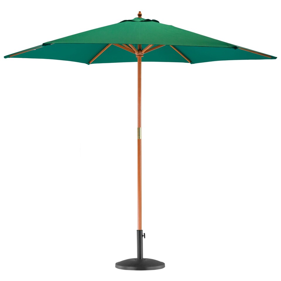 image 1 of Harbour Housewares Wooden Garden Parasol & Base Set - 2.7m - Green