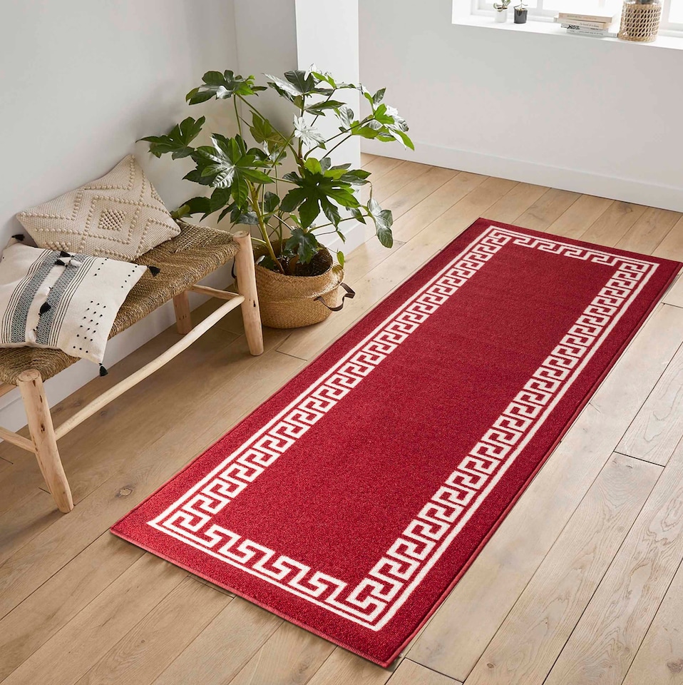 image 1 of Machine Washable Greek Key Design Anti Slip Doormats -
