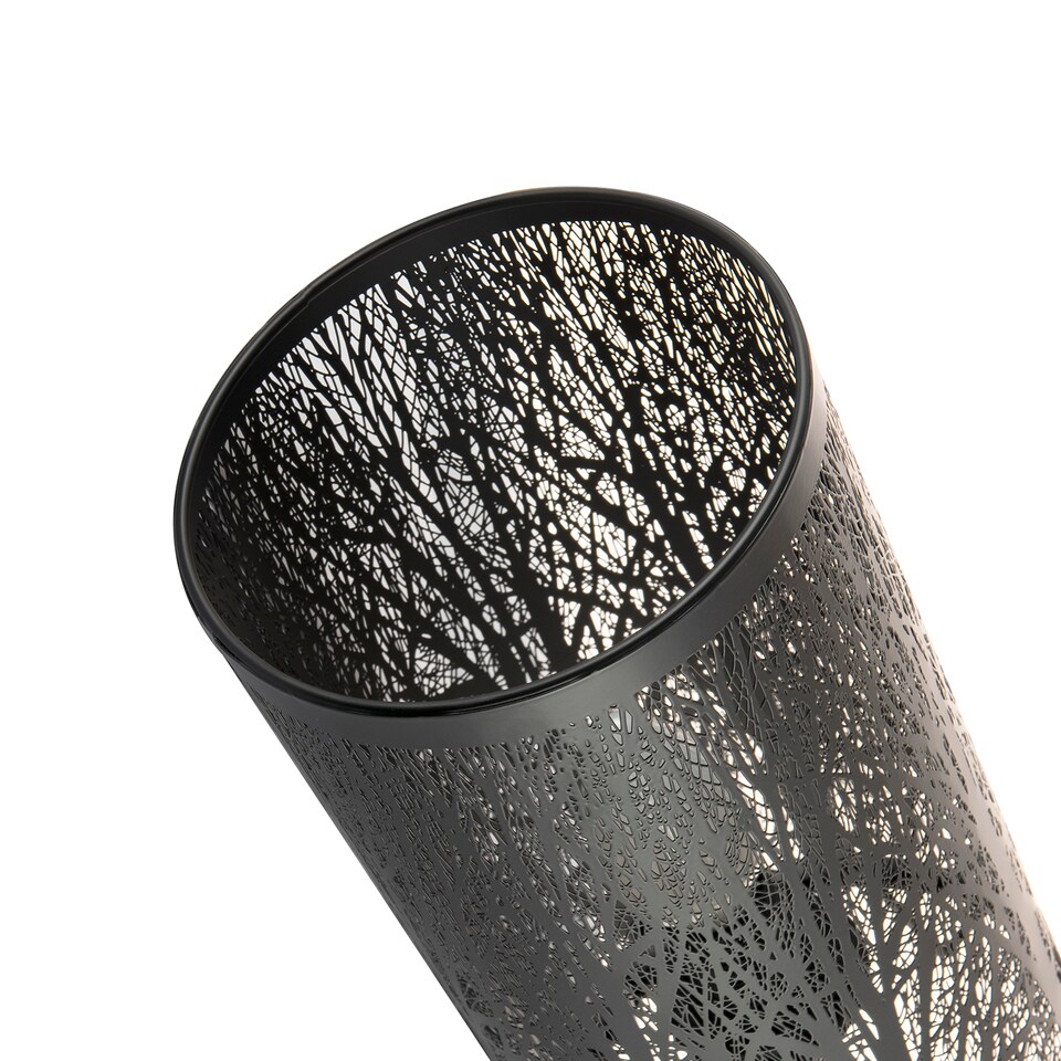 image 1 of Unique and Modern Matte Black Metal Forest Design Table Lamp with Cable Switch | Black