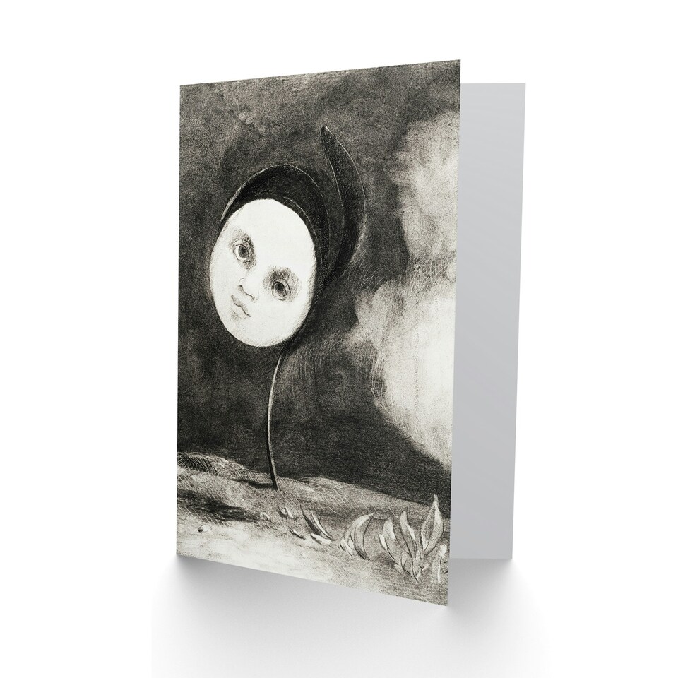 image 1 of Odilon Redon Art Card Strange Flower with a Face