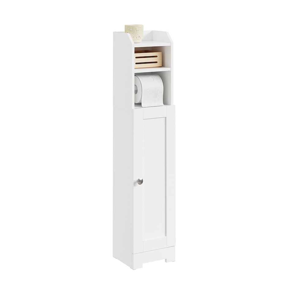 image 1 of SoBuy FRG177-II-W Bathroom Storage Cabinet with 3 Adjustabel Shelves
