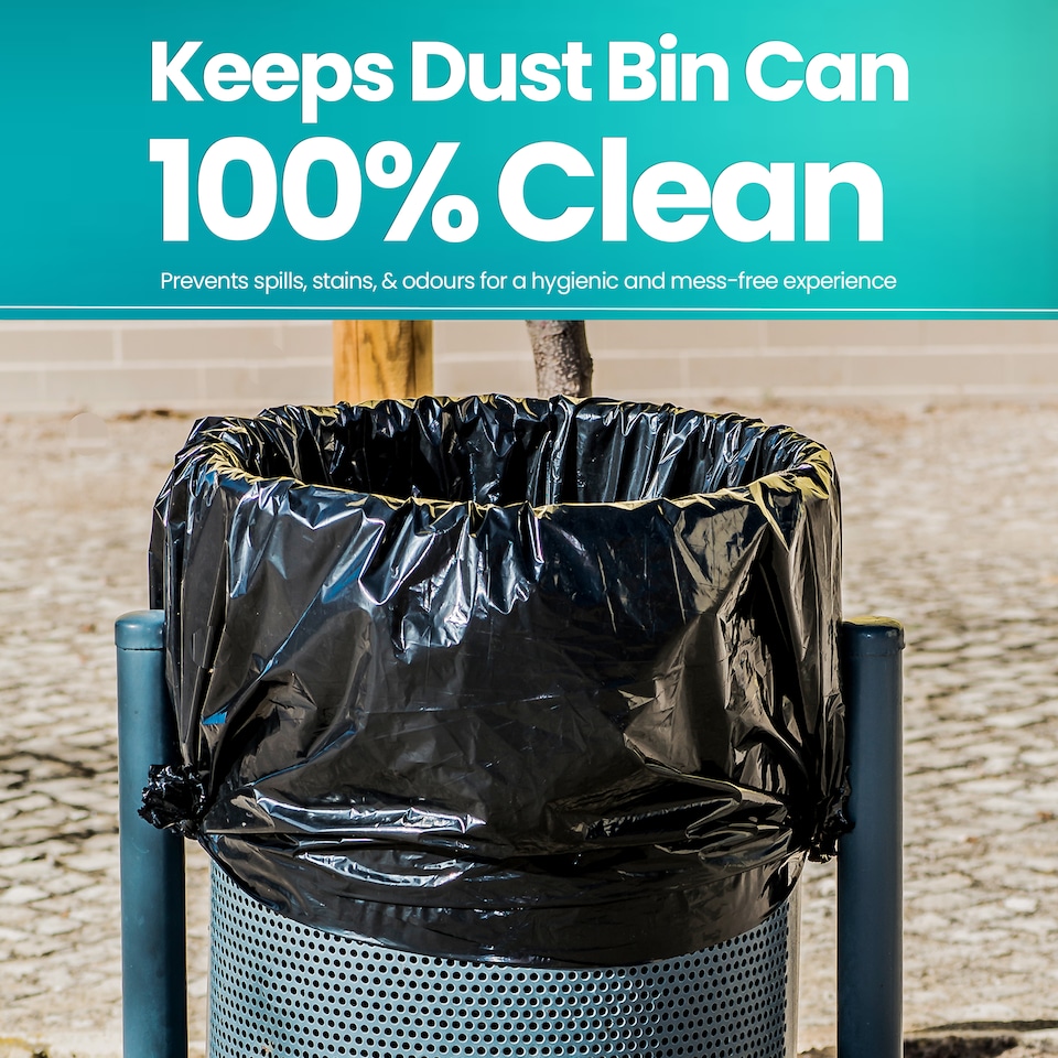 image 1 of 90L Capacity Black Bin Liners, Garden Bin Bags - 60cm x 90cm, 50pcs