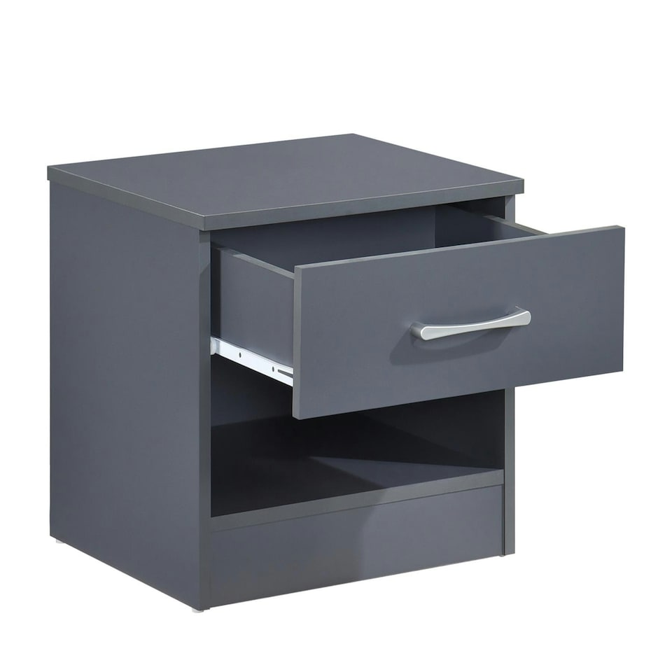 image 1 of Pair of Highbury 1 Drawer Open Shelf Bedside Tables