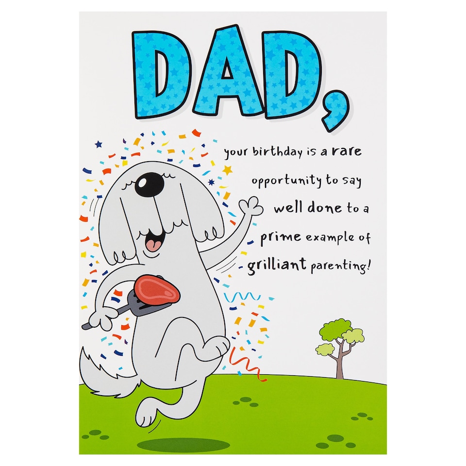 image 1 of Hallmark Funny Birthday Card For Dad - Pop-Up Dog And Steak Design
