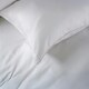 image 3 of Fine Stripe 100% Cotton White Duvet Cover Set – 200 Thread Count, 2mm Sateen Stripe with Piped Trim White | Double